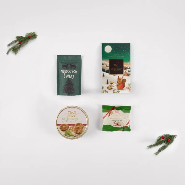 Zielony kosz świąteczny | Zestaw prezentowy